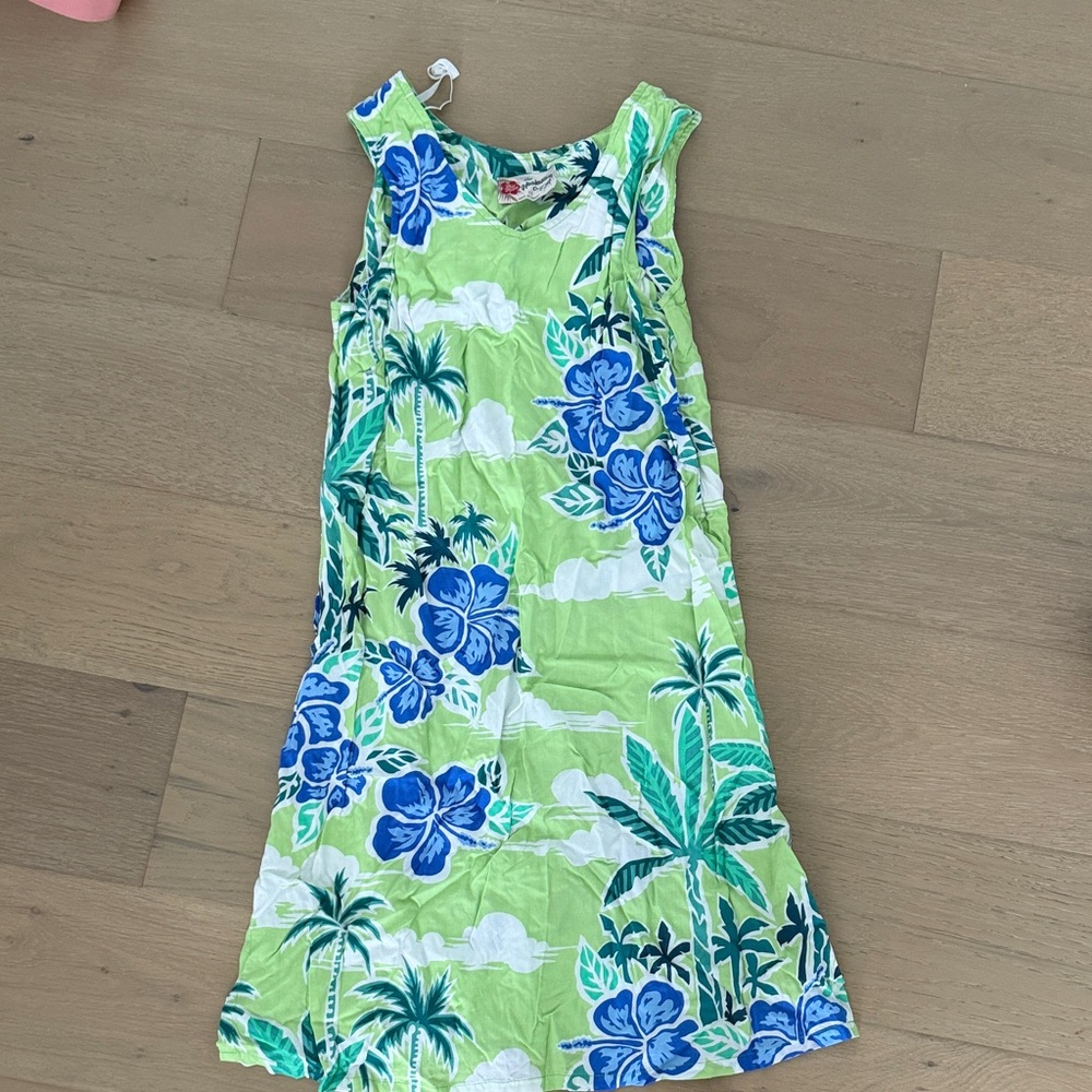 Hilo Hattie Women’s Dress - Green and Blue Floral